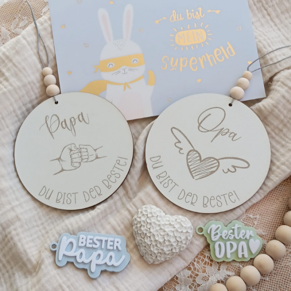 SVG Laserdatei Holzscheiben Papa Opa Vatertag Großvater Vater Geschenkidee Männer SVG Datei 6 Designs – Bild 10