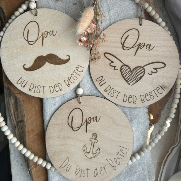 SVG Laserdatei Holzscheiben Papa Opa Vatertag Großvater Vater Geschenkidee Männer SVG Datei 6 Designs – Bild 3