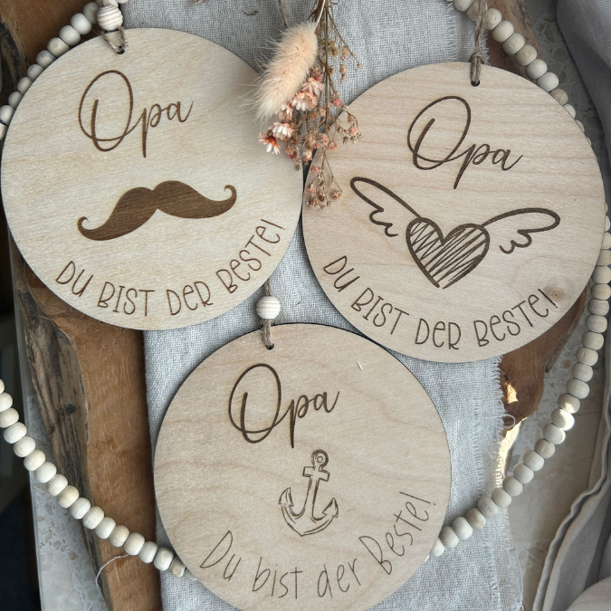 SVG Laserdatei Holzscheiben Papa Opa Vatertag Großvater Vater Geschenkidee Männer SVG Datei 6 Designs – Bild 3