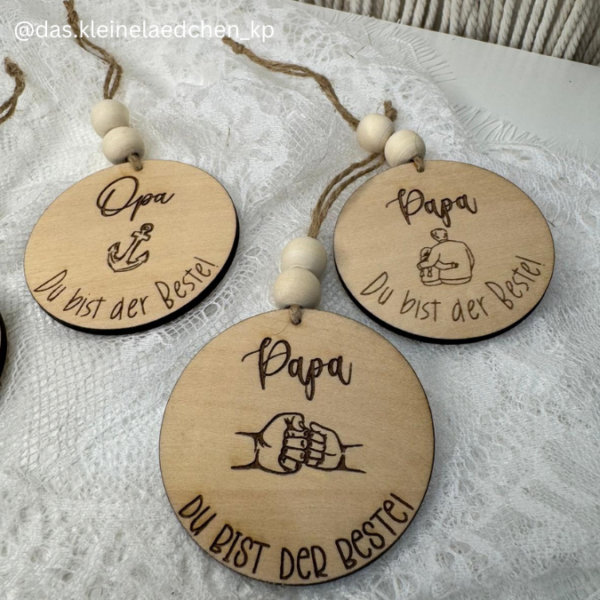 SVG Laserdatei Holzscheiben Papa Opa Vatertag Großvater Vater Geschenkidee Männer SVG Datei 6 Designs – Bild 4