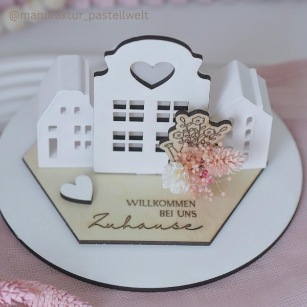 SVG Laser Datei - 3mm 4mm Häuschen Teller Aufsteller Dekoscheiben Geschenkscheiben mit Häuschen zum stecken Laserdatei – Bild 20