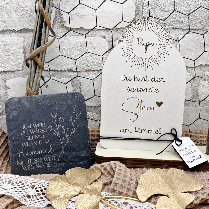 Aufsteller für 3mm und 4mm Holz Trauer Beerdigung Vatertag im Himmel für Vasen oder Kerzen SVG Laser Datei – Bild 15