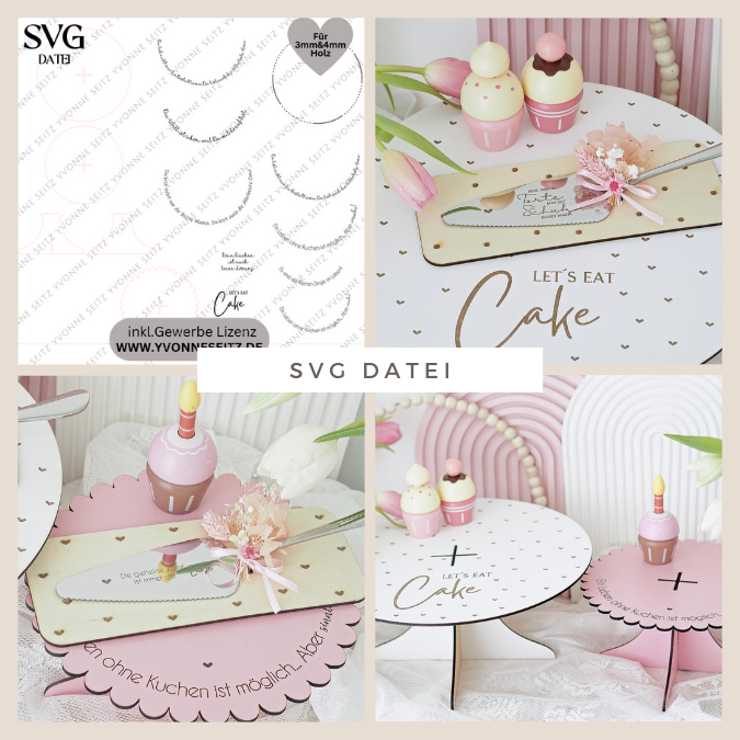 SVG Laser Datei - 3mm 4mm Ständer für Muffins Cupcakes Kuchenplatte Tortenplatte Kuchenständer Laserdatei