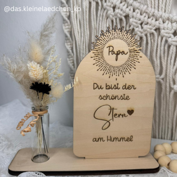 Aufsteller für 3mm und 4mm Holz Trauer Beerdigung Vatertag im Himmel für Vasen oder Kerzen SVG Laser Datei – Bild 13
