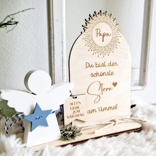 Aufsteller für 3mm und 4mm Holz Trauer Beerdigung Vatertag im Himmel für Vasen oder Kerzen SVG Laser Datei – Bild 4