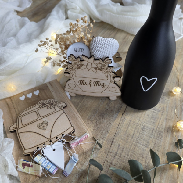 SVG Laser Datei - 3mm 4mm Hochzeitsauto Bulli Bus für Blumen oder Geldgeschenk Geschenkbox Hochzeitsgeschenk Hochzeit Flitterwochen Reiselust Laserdatei – Bild 8