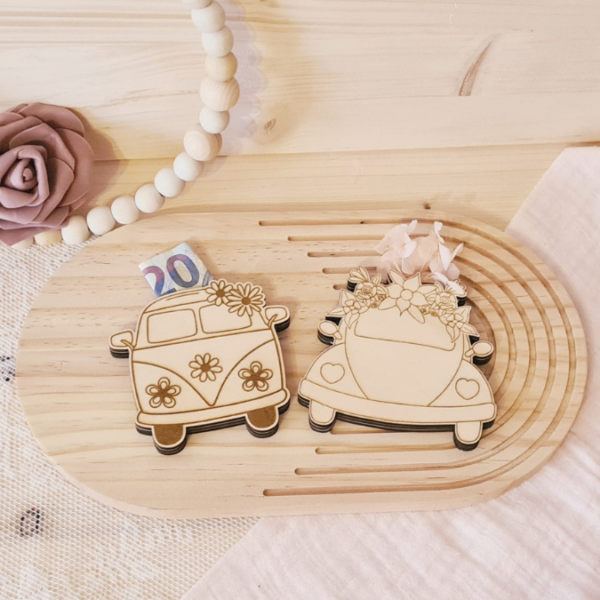 SVG Laser Datei - 3mm 4mm Hochzeitsauto Bulli Bus für Blumen oder Geldgeschenk Geschenkbox Hochzeitsgeschenk Hochzeit Flitterwochen Reiselust Laserdatei – Bild 11