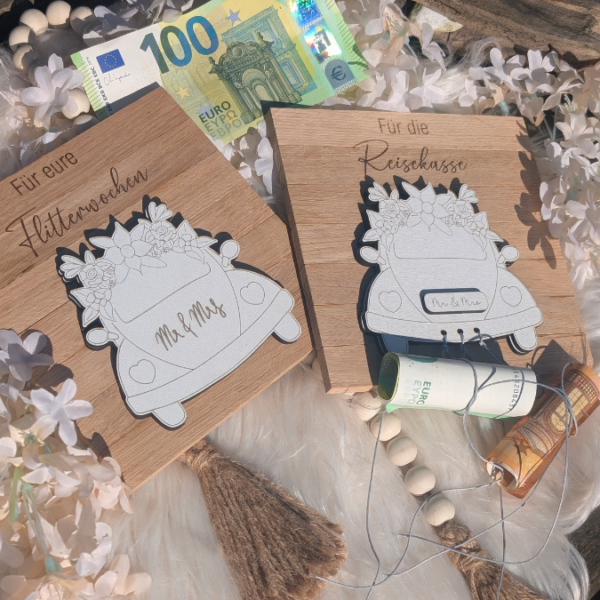 SVG Laser Datei - 3mm 4mm Hochzeitsauto Bulli Bus für Blumen oder Geldgeschenk Geschenkbox Hochzeitsgeschenk Hochzeit Flitterwochen Reiselust Laserdatei – Bild 28