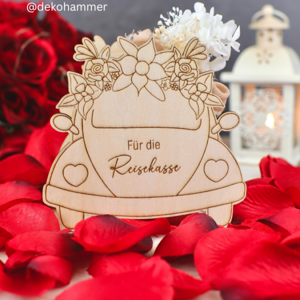 SVG Laser Datei - 3mm 4mm Hochzeitsauto Bulli Bus für Blumen oder Geldgeschenk Geschenkbox Hochzeitsgeschenk Hochzeit Flitterwochen Reiselust Laserdatei – Bild 12