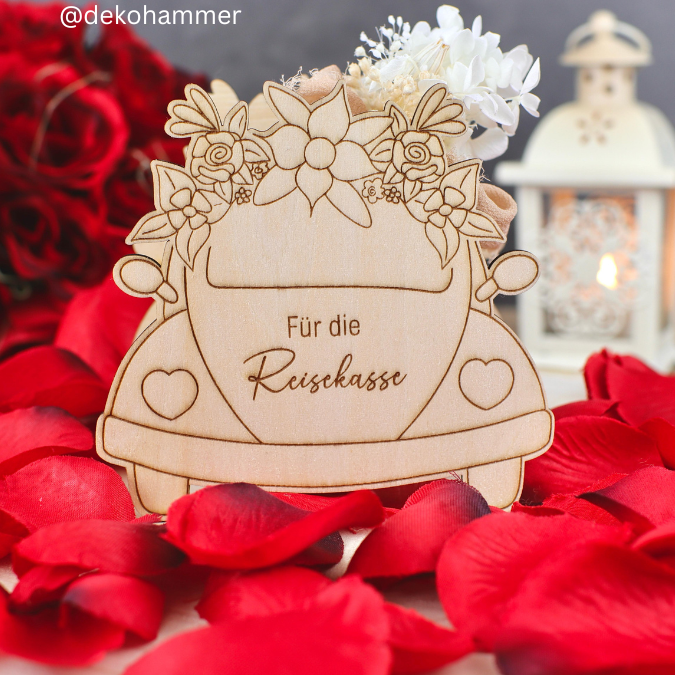 SVG Laser Datei - 3mm 4mm Hochzeitsauto Bulli Bus für Blumen oder Geldgeschenk Geschenkbox Hochzeitsgeschenk Hochzeit Flitterwochen Reiselust Laserdatei – Bild 12