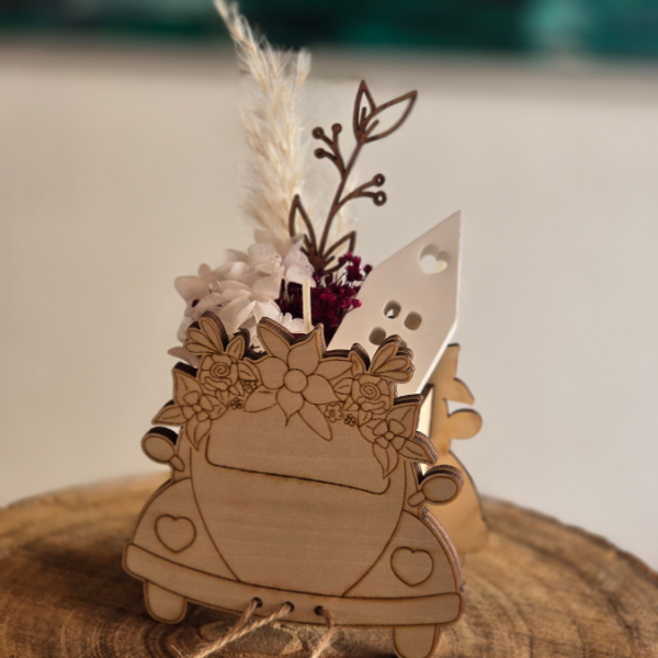 SVG Laser Datei - 3mm 4mm Hochzeitsauto Bulli Bus für Blumen oder Geldgeschenk Geschenkbox Hochzeitsgeschenk Hochzeit Flitterwochen Reiselust Laserdatei – Bild 14