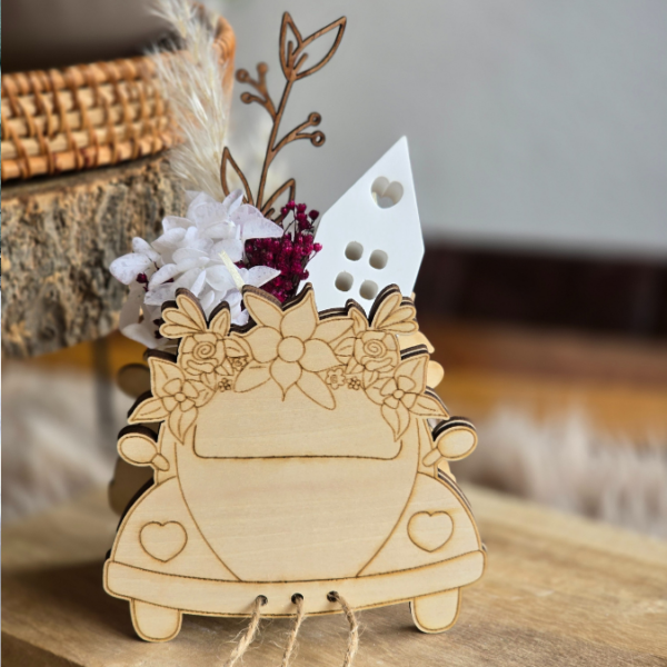 SVG Laser Datei - 3mm 4mm Hochzeitsauto Bulli Bus für Blumen oder Geldgeschenk Geschenkbox Hochzeitsgeschenk Hochzeit Flitterwochen Reiselust Laserdatei – Bild 16