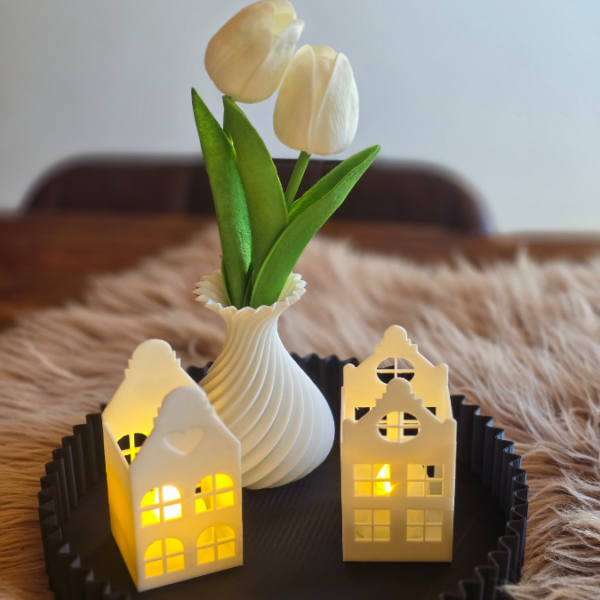 3D Druck Datei STL Teelichthäuschen Haus Häuser für LED Teelicht 3DDruck Datei – Bild 4
