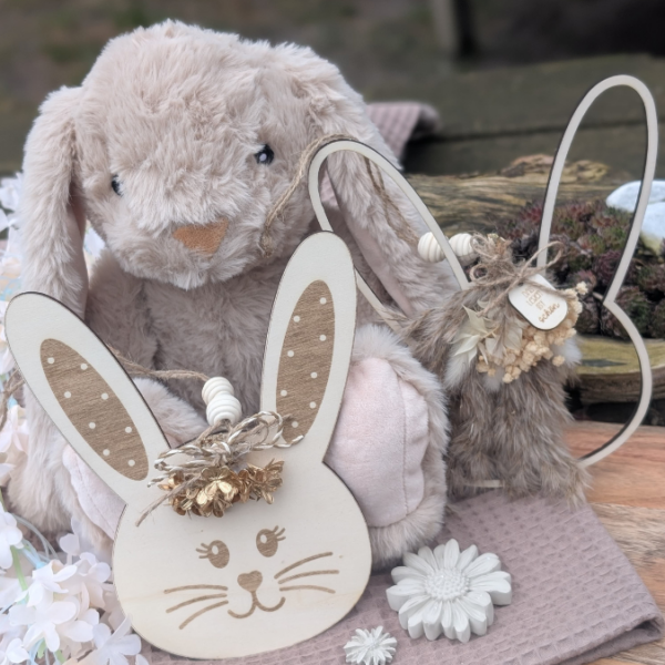 SVG Laser Datei Kranz Hasenkranz 2in1 zum binden für Trockenblumen Hasenanhänger Hasen Osterhase Anhänger Geschenkanhänger Osterdeko Lasercut – Bild 19