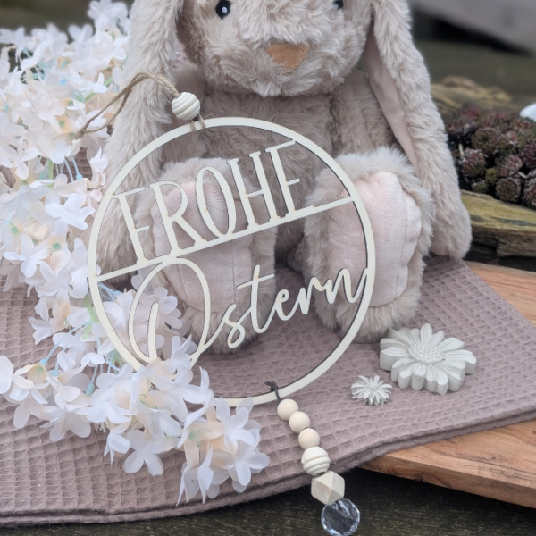 SVG Laser Datei Kranz Frohe Ostern schlicht Osterkranz zum binden für Trockenblumen Laserdatei – Bild 9