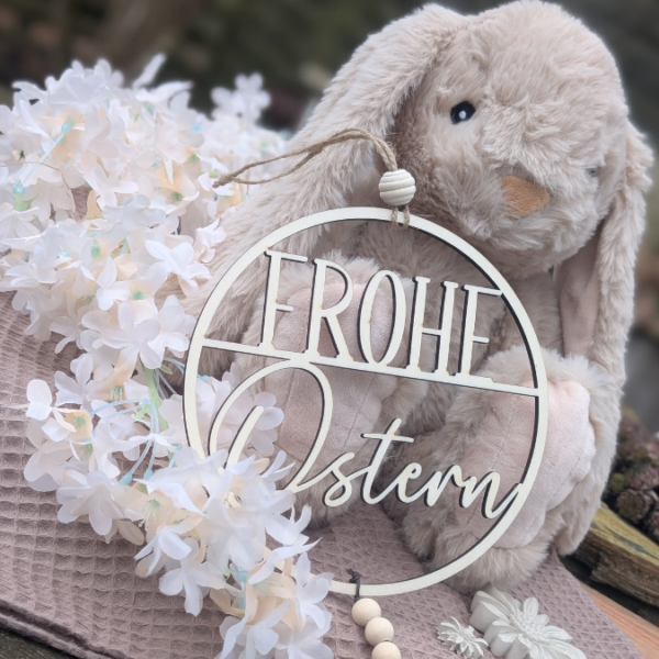 SVG Laser Datei Kranz Frohe Ostern schlicht Osterkranz zum binden für Trockenblumen Laserdatei – Bild 8