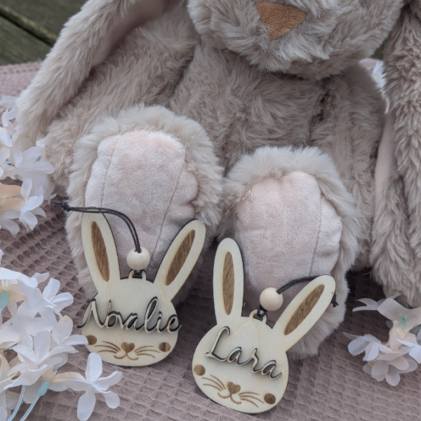 SVG Laser Datei Osteranhänger Hasenanhänger personalisierbar Hasen Osterhase Anhänger Geschenkanhänger Osterdeko Lasercut – Bild 12