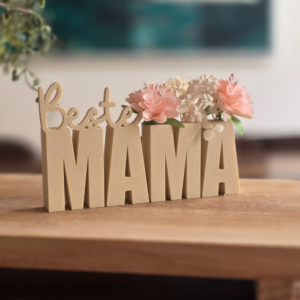 STL 3D Druck Datei STL Muttertag Schriftzug Beste Mama mit Löchern für Blumen 3D-Datei