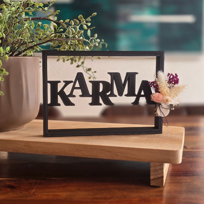STL 3D Druck Datei Schild Statement Aufsteller KARMA 3D-Druck Datei – Bild 6