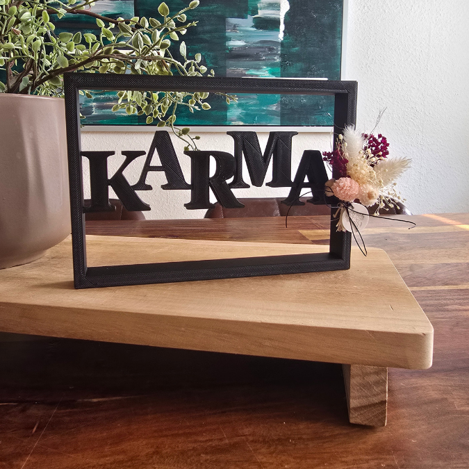 STL 3D Druck Datei Schild Statement Aufsteller KARMA 3D-Druck Datei – Bild 4