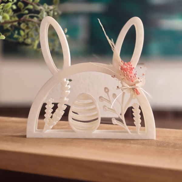 STL 3D Druck Datei Hasenbogen Floral mit Blumen und Ei Ostern 3DDruck Datei – Bild 4