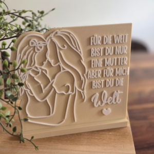 STL 3D Druck Datei Muttertag Aufsteller mit Halter Schriftzug Mama Mutter 3D-Datei