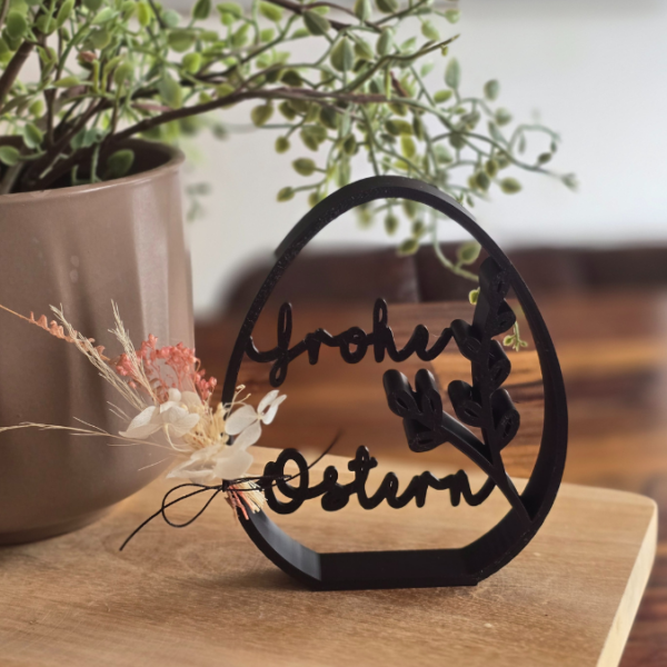 STL 3D Druck Datei Frohe Ostern Ei zum stellen Aufsteller Osterdeko Geschenkidee 3D-Druck Datei – Bild 3