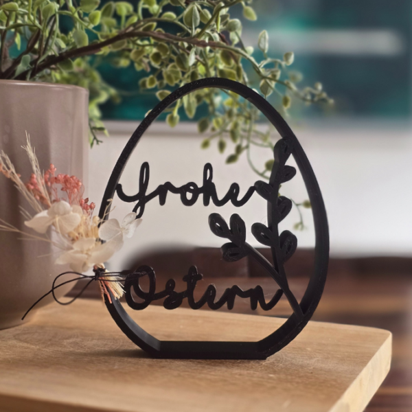 STL 3D Druck Datei Frohe Ostern Ei zum stellen Aufsteller Osterdeko Geschenkidee 3D-Druck Datei – Bild 4
