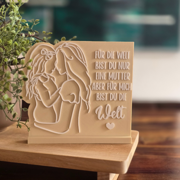 STL 3D Druck Datei Muttertag Aufsteller mit Halter Schriftzug Mama Mutter 3D-Datei – Bild 4