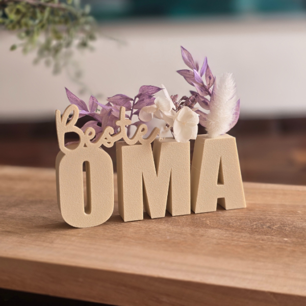 STL 3D Druck Datei STL Muttertag Schriftzug Beste Oma mit Löchern für Blumen 3D-Datei – Bild 3