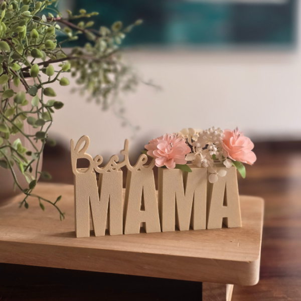 STL 3D Druck Datei STL Muttertag Schriftzug Beste Mama mit Löchern für Blumen 3D-Datei – Bild 2