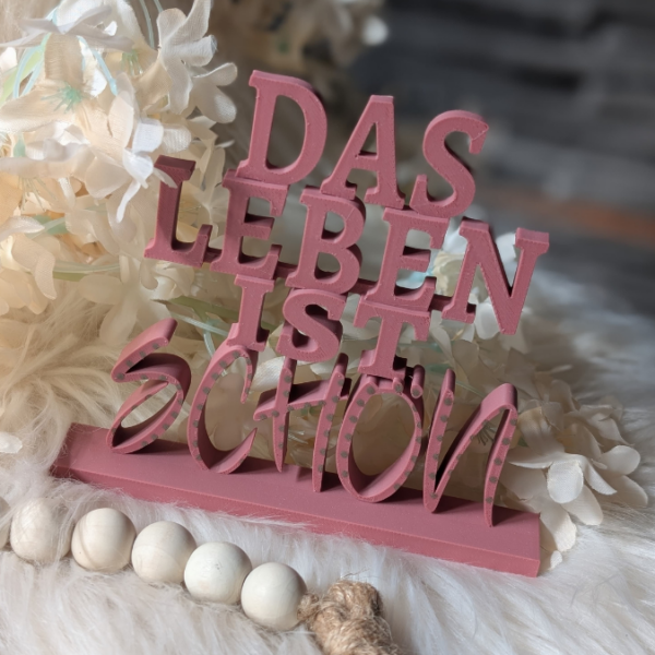 STL 3D Druck Datei Schriftzug Das Leben ist schön 3D-Druck Datei – Bild 2
