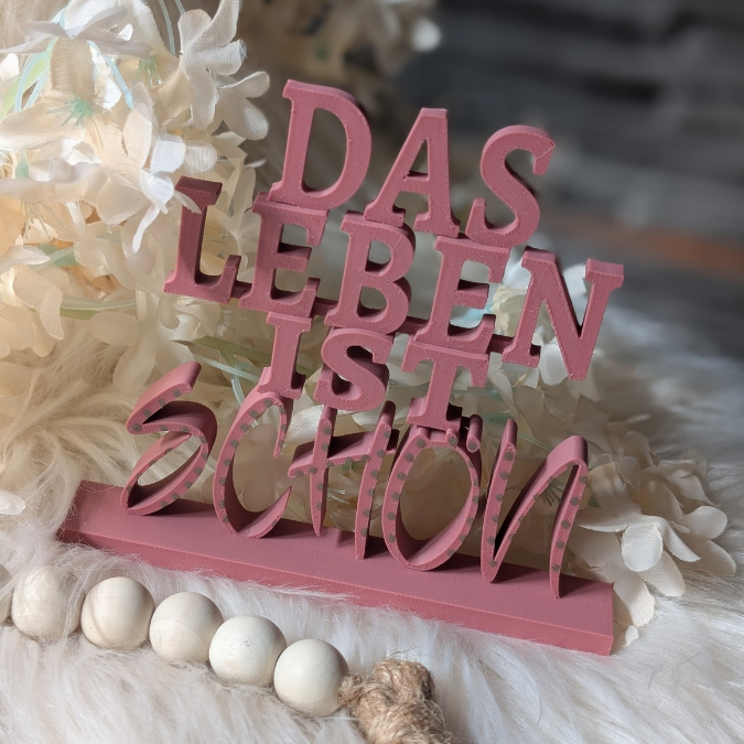 STL 3D Druck Datei Schriftzug Das Leben ist schön 3D-Druck Datei – Bild 2