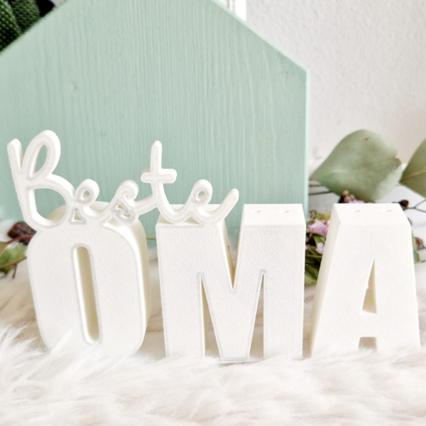 STL 3D Druck Datei STL Muttertag Schriftzug Beste Oma mit Löchern für Blumen 3D-Datei – Bild 4