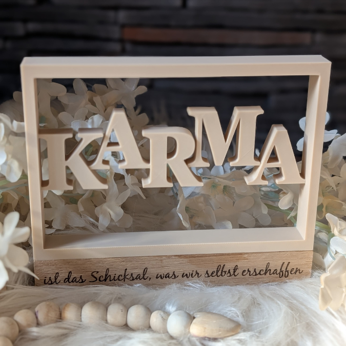 STL 3D Druck Datei Schild Statement Aufsteller KARMA 3D-Druck Datei – Bild 5