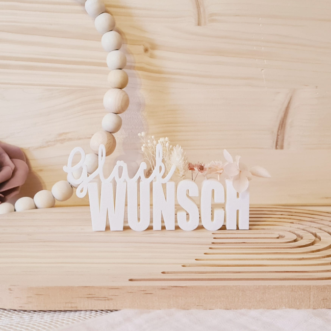 STL 3D Druck Datei Geschenkidee Schriftzug Geburtstag GLÜCK WUNSCH mit Löchern für Blumen 3D Druck Datei – Bild 5