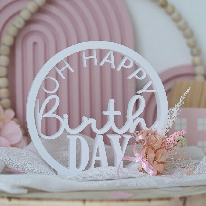 STL 3D Druck Datei Schild Geburtstag Statement Aufsteller OH HAPPY BIRTHDAY 3D-Druck Datei – Bild 3