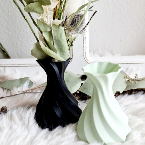 STL 3D Druck Datei Vase Blumenvase mit Wellen Smooth Schräg Struktur 3D Druck Datei – Bild 7