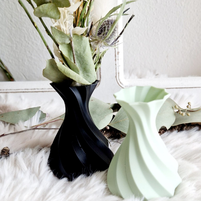 STL 3D Druck Datei Vase Blumenvase mit Wellen Smooth Schräg Struktur 3D Druck Datei – Bild 7
