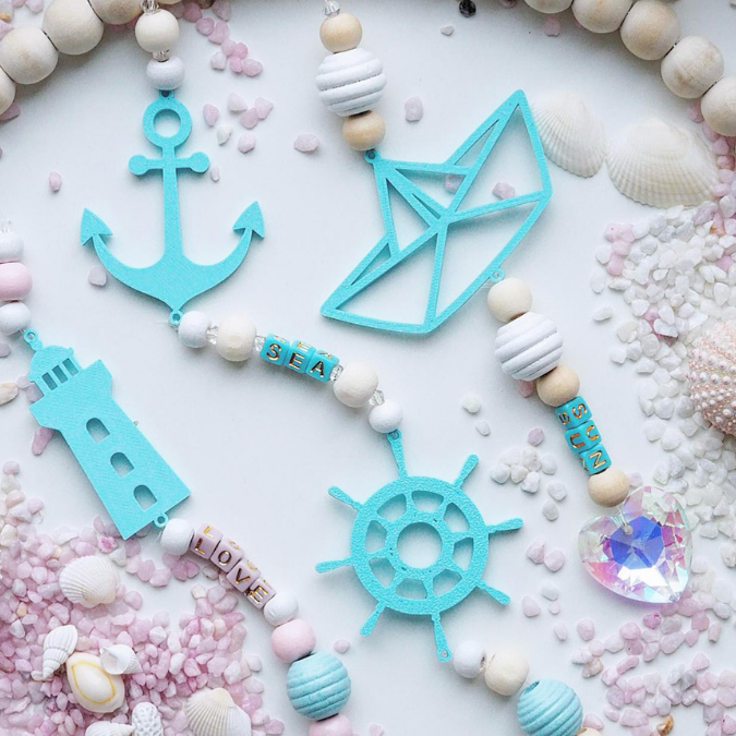 STL 3D Druck Datei Sonnenfänger Motive Maritim Anhänger Meer Anker Leuchtturm Boot Geschenkidee 3D-Druck Datei