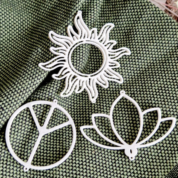 STL 3D Druck Datei Sonnenfänger Motive Namaste Lotus Peace Anhänger Gute Laune Geschenkidee 3D Druck Datei – Bild 3