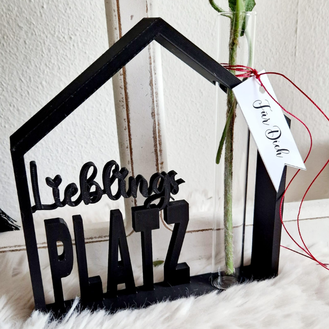 STL 3D Druck Datei Haus LIEBLINGSPLATZ mit Öffnung für Reagenzglas Häuschen Häuschenliebe 3D-Druck Datei – Bild 4