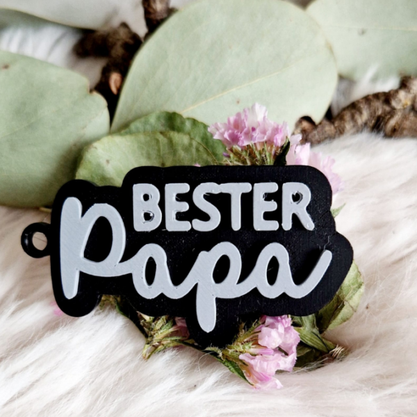 STL 3D Druck Datei Schlüsselanhänger 3er Papa Vatertag Papitän Bester Papa Männergeschenk 3D-Druck Datei – Bild 2