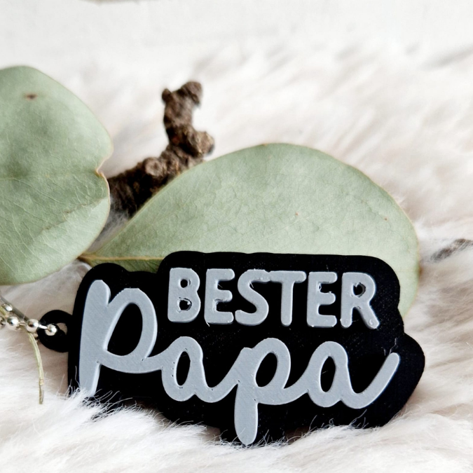 STL 3D Druck Datei Schlüsselanhänger 3er Papa Vatertag Papitän Bester Papa Männergeschenk 3D-Druck Datei – Bild 3