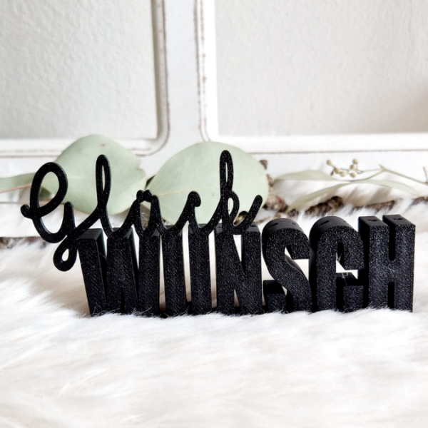 STL 3D Druck Datei Geschenkidee Schriftzug Geburtstag GLÜCK WUNSCH mit Löchern für Blumen 3D Druck Datei – Bild 9