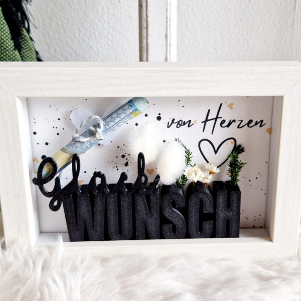 STL 3D Druck Datei Geschenkidee Schriftzug Geburtstag GLÜCK WUNSCH mit Löchern für Blumen 3D Druck Datei – Bild 6