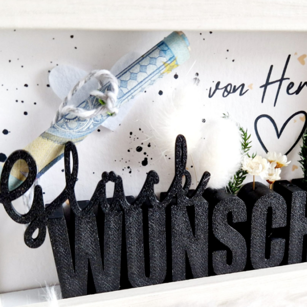 STL 3D Druck Datei Geschenkidee Schriftzug Geburtstag GLÜCK WUNSCH mit Löchern für Blumen 3D Druck Datei – Bild 7