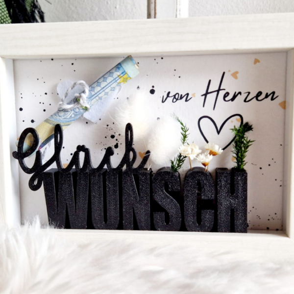 STL 3D Druck Datei Geschenkidee Schriftzug Geburtstag GLÜCK WUNSCH mit Löchern für Blumen 3D Druck Datei – Bild 8