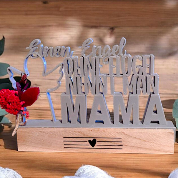 STL 3D Druck Datei Schriftzug Einen Engel ohne Flügel nennt man Mama Muttertag 3D-Druck Datei – Bild 2