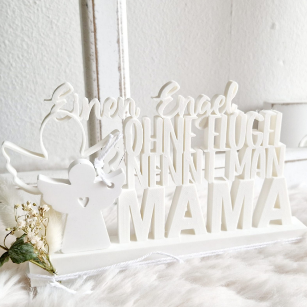 STL 3D Druck Datei Schriftzug Einen Engel ohne Flügel nennt man Mama Muttertag 3D-Druck Datei – Bild 3